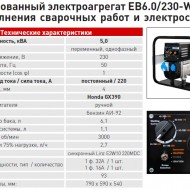 Сварочный генератор Energo EB 6,0/230-W220HMDC